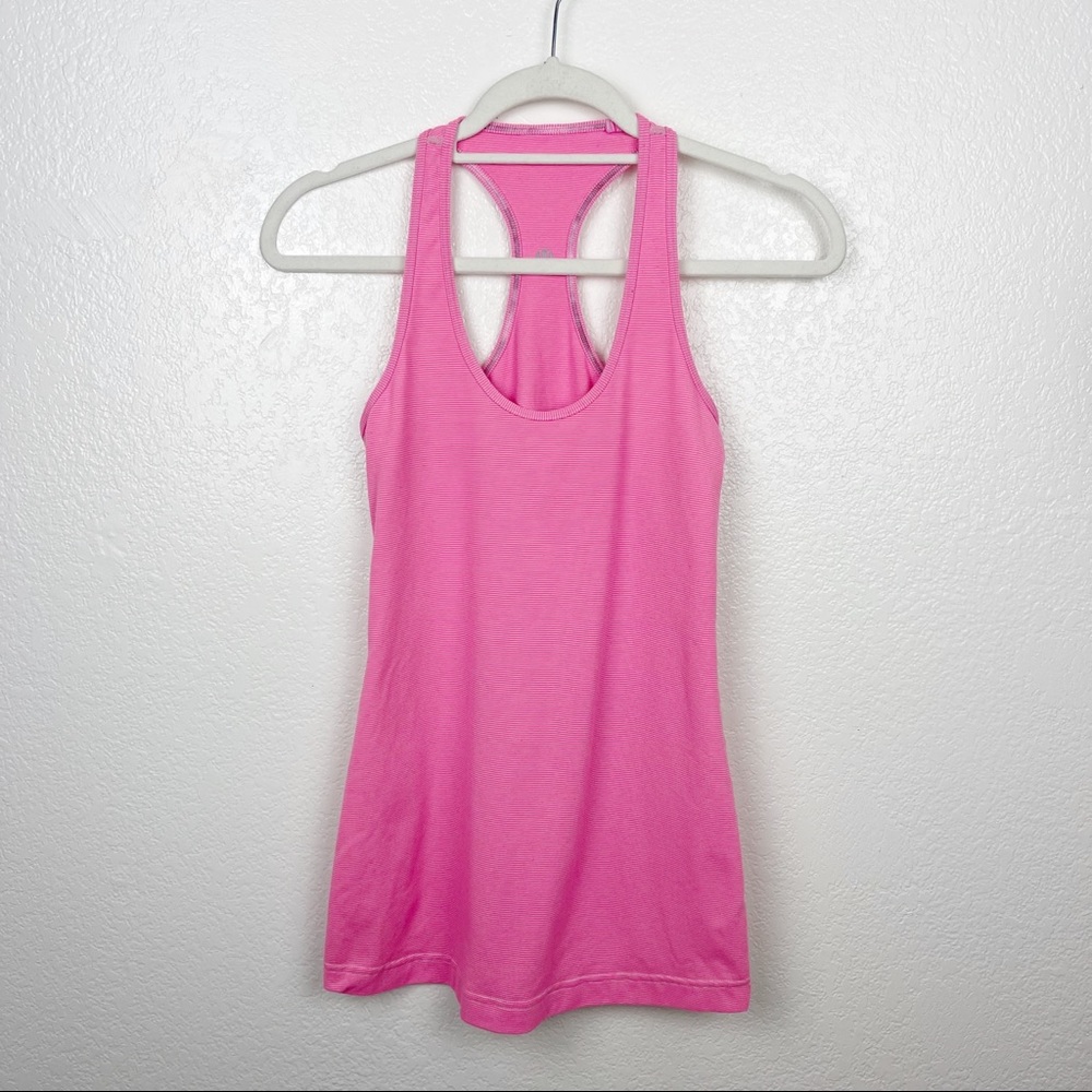 lululemon Swiftly Pink Striped Tank Top